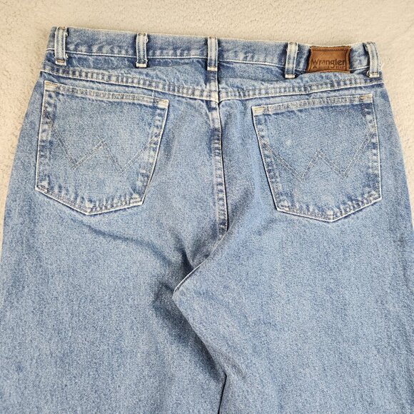Wrangler Jeans Mens 38x32 Regular Denim Rugged Faded Stonewashed Workwear Pants - Picture 13 of 13